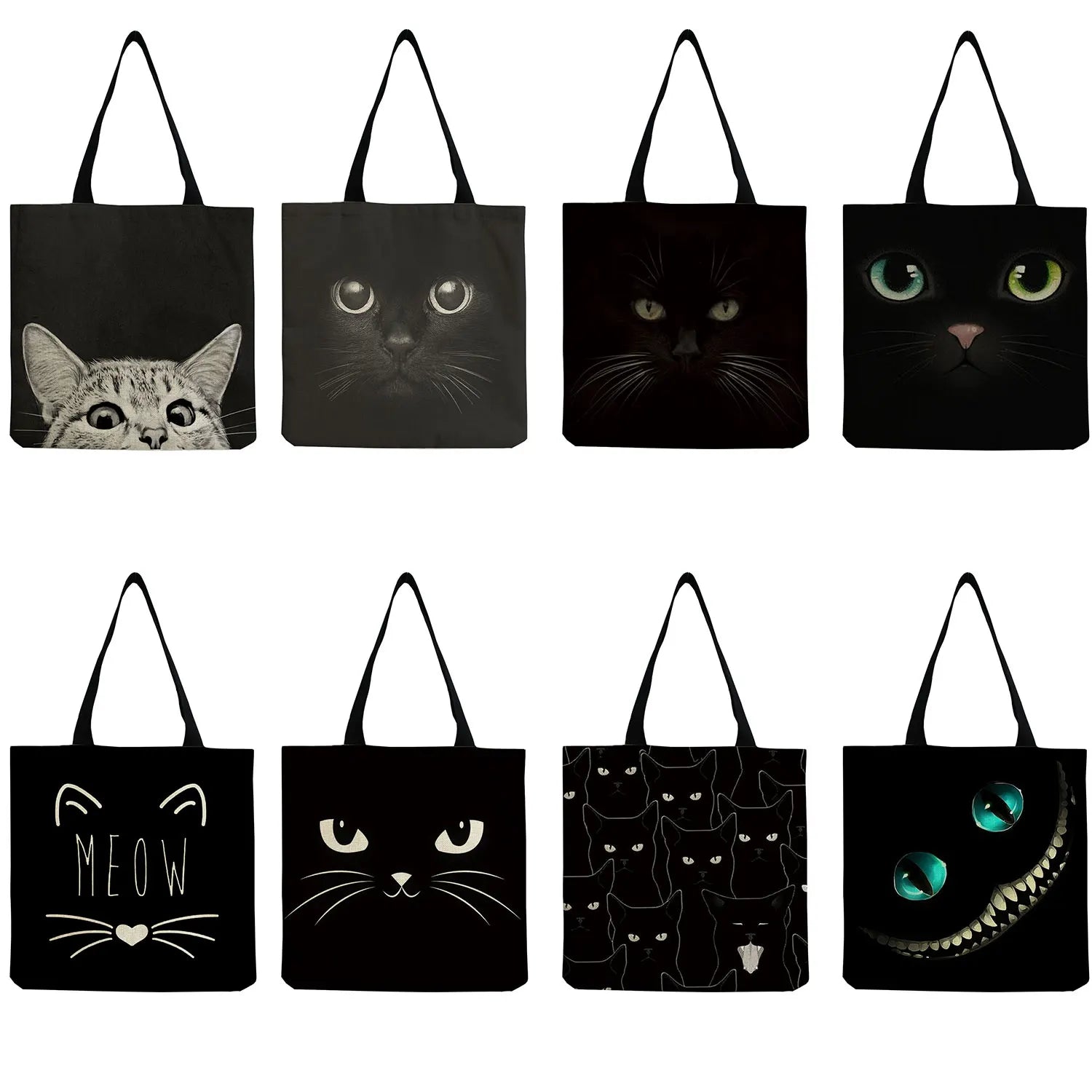 Cartoon Cat Women's Shoulder Bags High Capacity Shopping Bag