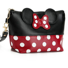 Cartoon Bow Cosmetic Bag Zipper Hand Make Up Handbag Organizer