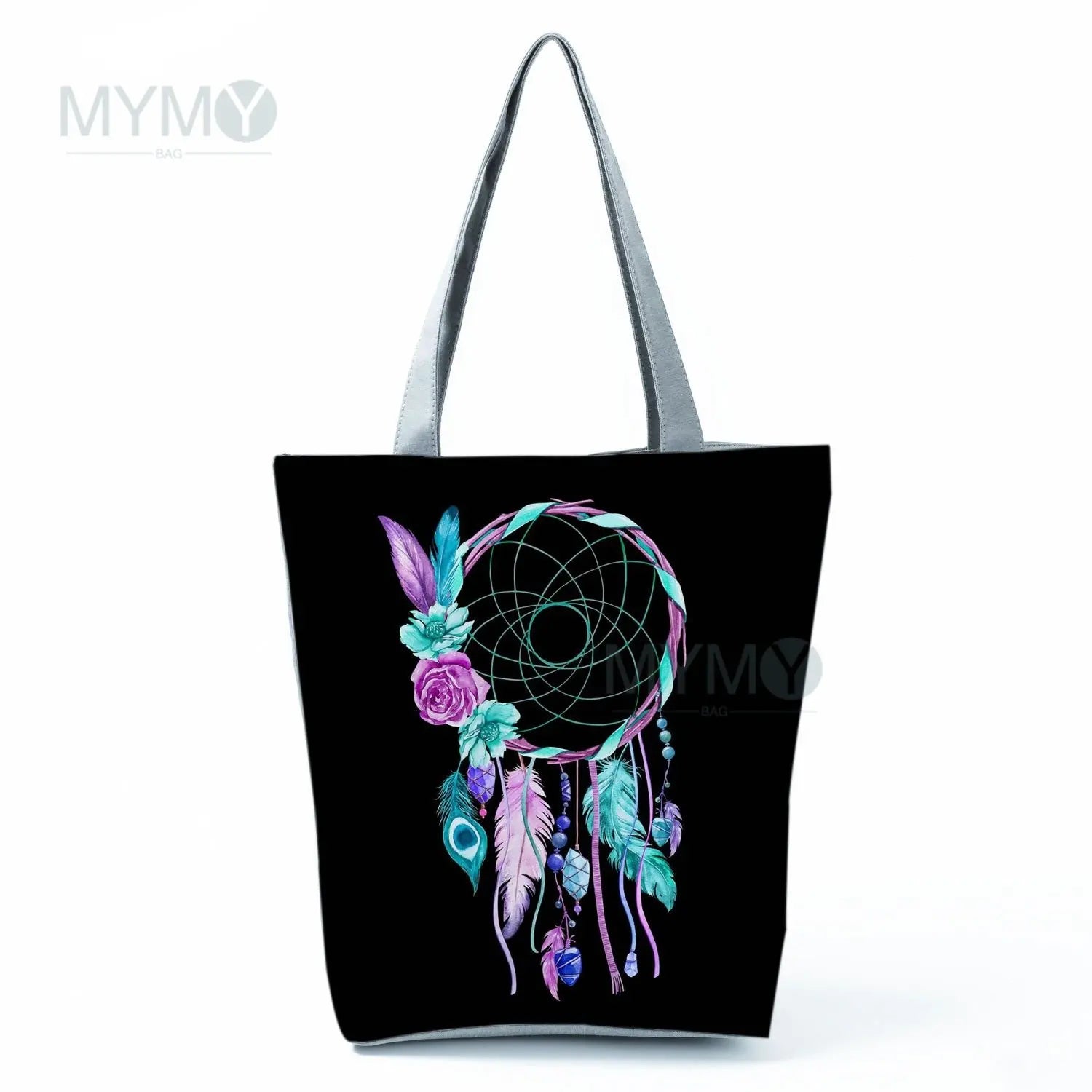 Cartoon Butterfly Flowers Print Handbag Eco Friendly High Capacity