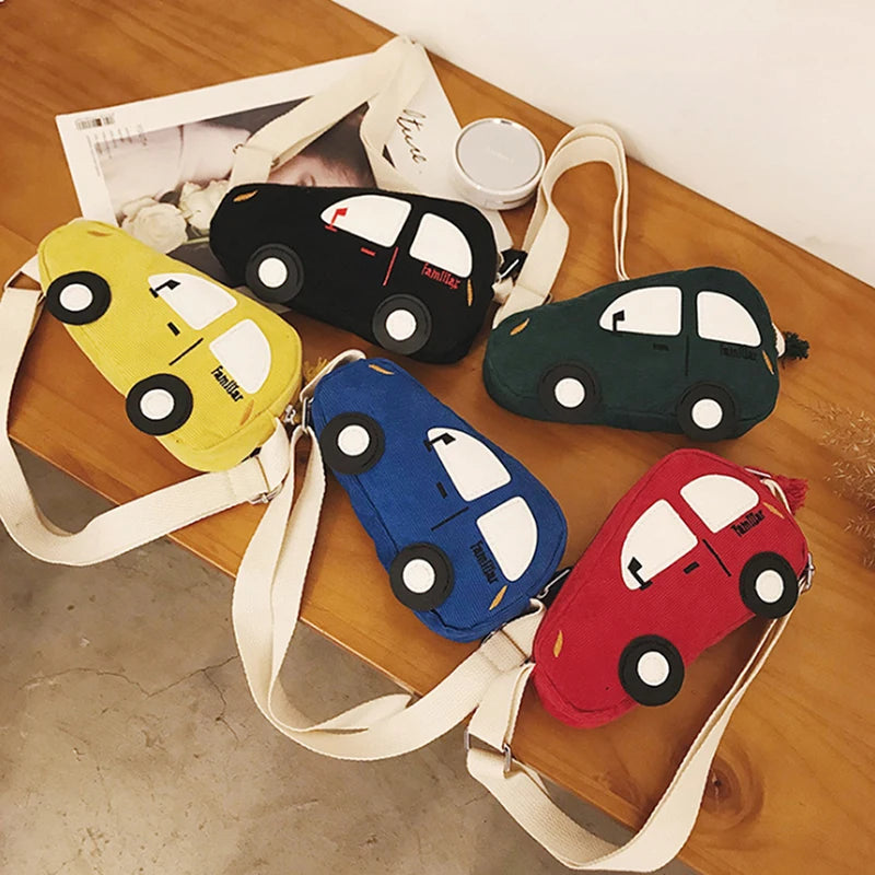 Kids Cartoon Car Mini Messenger Bag Zipper Purse Girls Boys Accessory