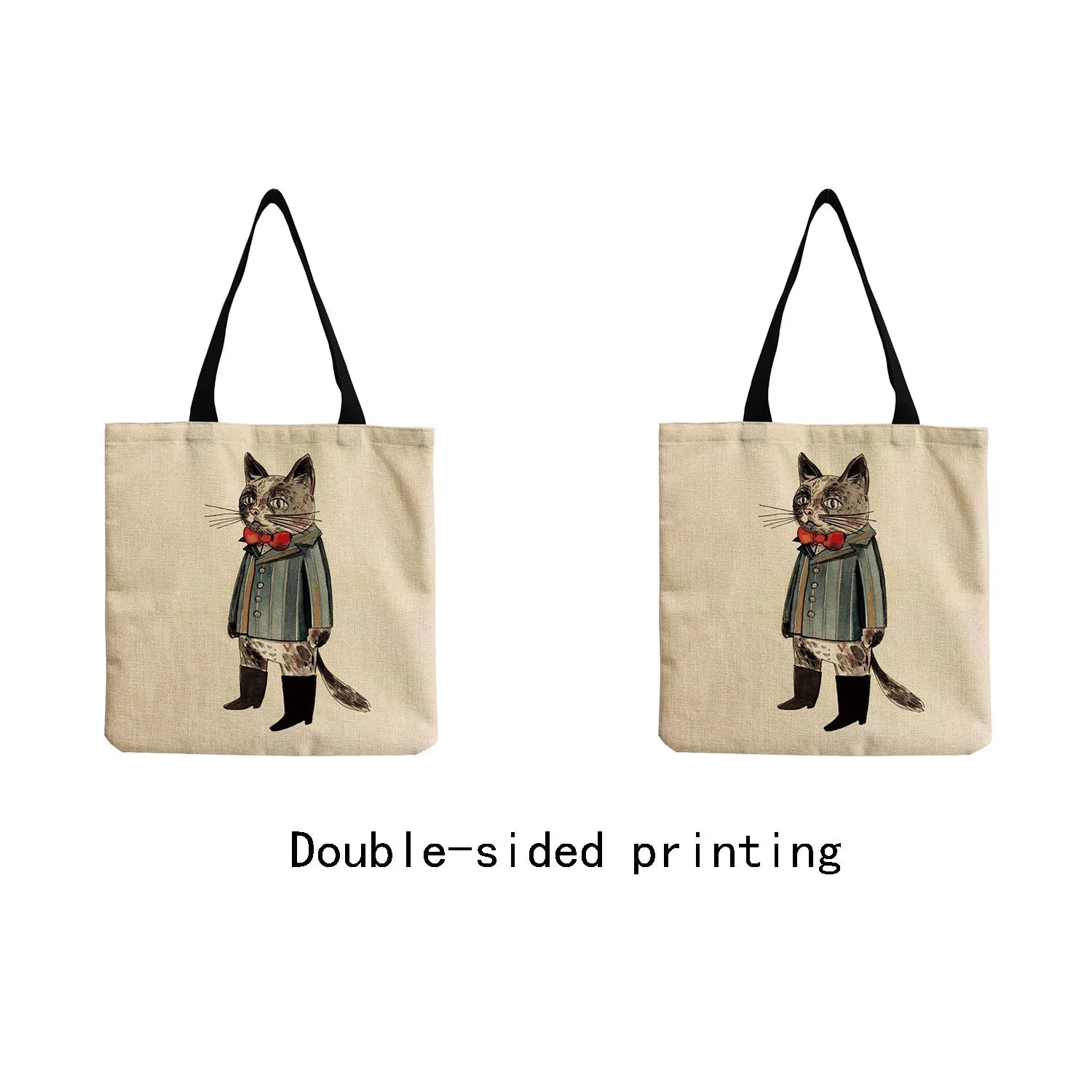 Cartoon Cat Travel Eco Shoulder Bag Portable High Capacity Beach Tote Bag