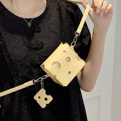 Cartoon Cheese Mini Shoulder Crossbody Bag Handbag Small Tote Bag