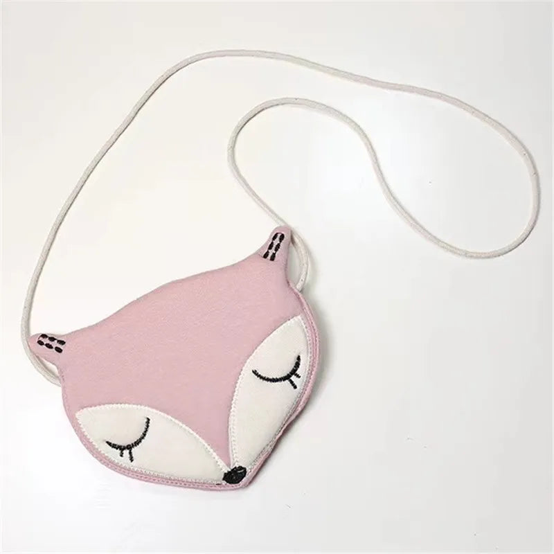 Kids Fox Shape Messenger Bag Pink/Green