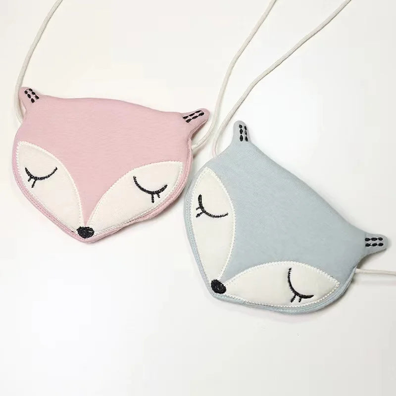 Kids Fox Shape Messenger Bag Pink/Green