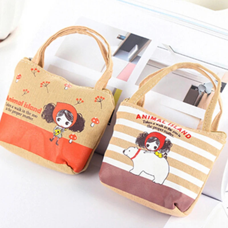 Women's Cartoon Coin Purse Zip Wallet Key Case Change Pouch Card Holder
