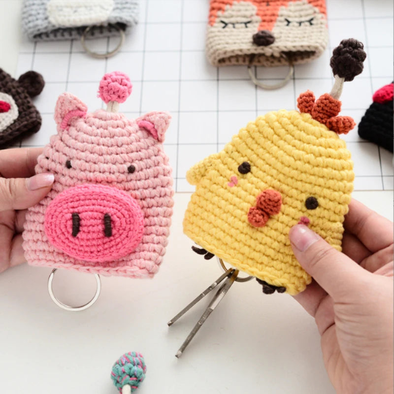 Hand-woven Cartoon Dog Key Case Student Key Chain