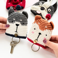 Hand-woven Cartoon Dog Key Case Student Key Chain
