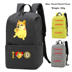 Cartoon Doges Backpack Kids Bag Laptop Bag Women Leisure Bag Knapsack
