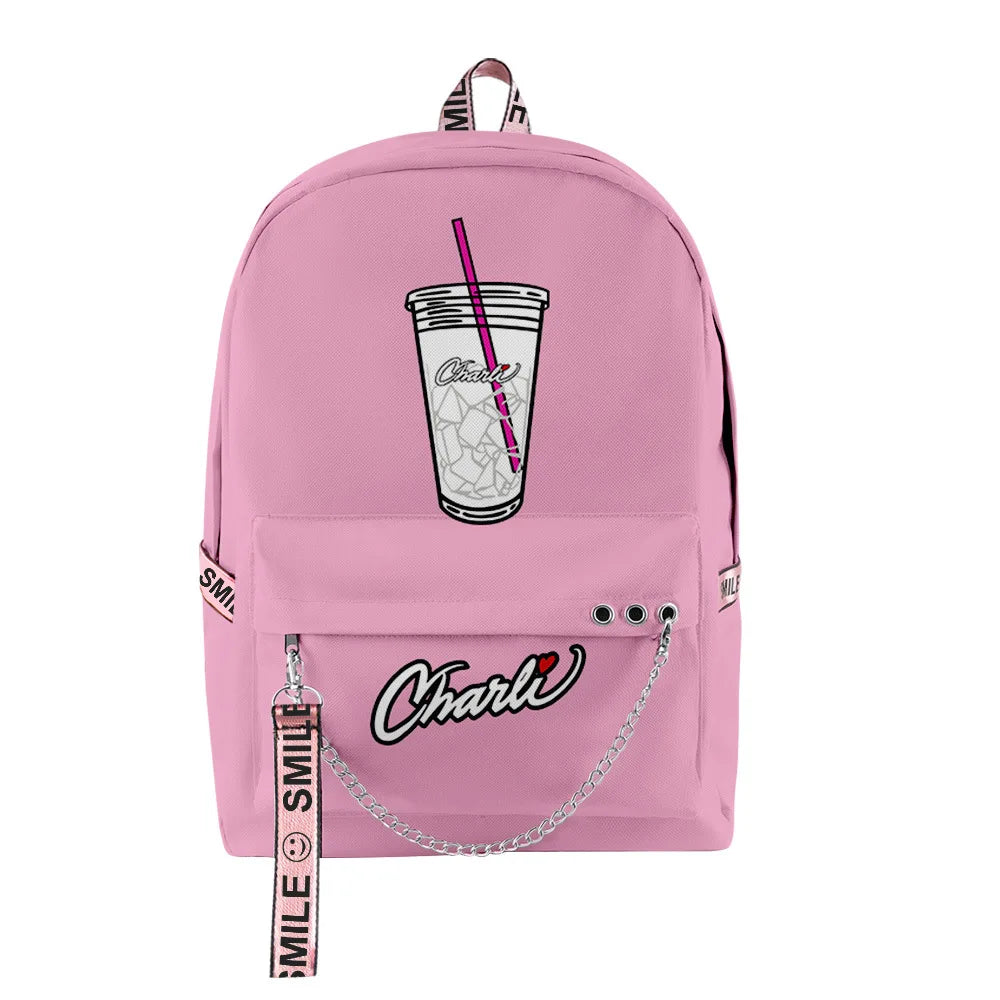 Charli D'Amelio Backpack for Boys Girls, Kpop Key Chain Accessories Bag