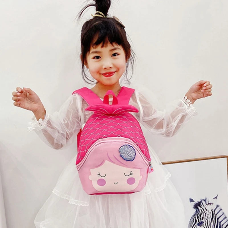 Cartoon Fish School Bag Student Schoolbag Girls Lovely Backpack Mochila Kinder