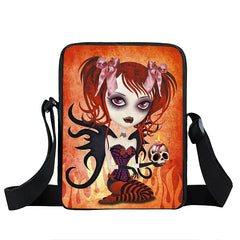 Gothic Girl Messenger Bag Ladies Shoulder Bag Canvas Cross Body Satchel
