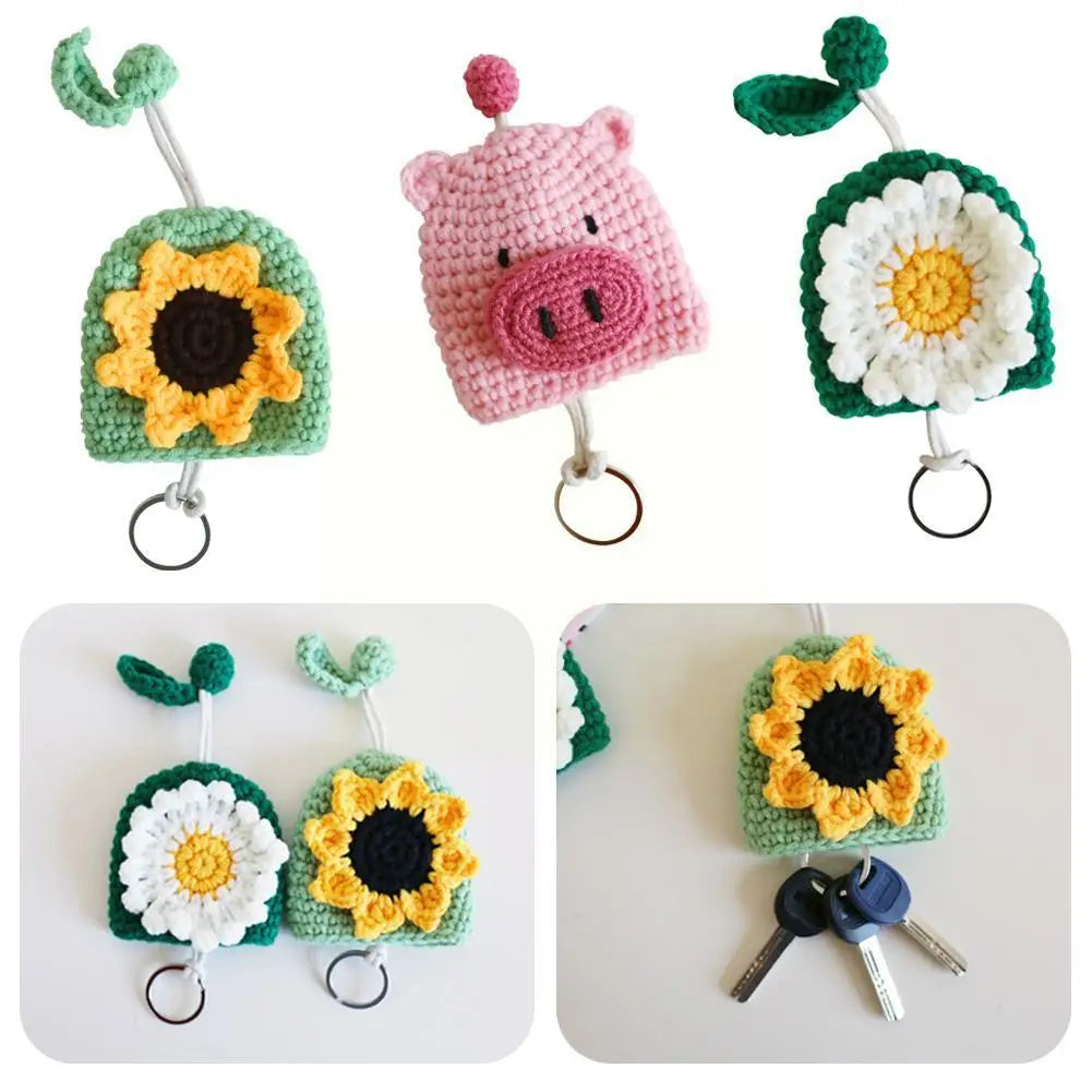 Knitted Key Case Pull Type Key Wallet Lovely Pouch Pig Organizer