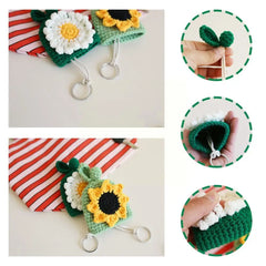 Knitted Key Case Pull Type Key Wallet Lovely Pouch Pig Organizer