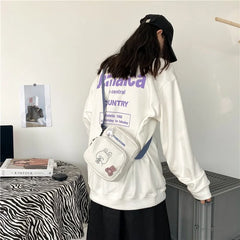 Rabbit Print Crossbody Bag Canvas Shoulder Bag for Women Mini Bags