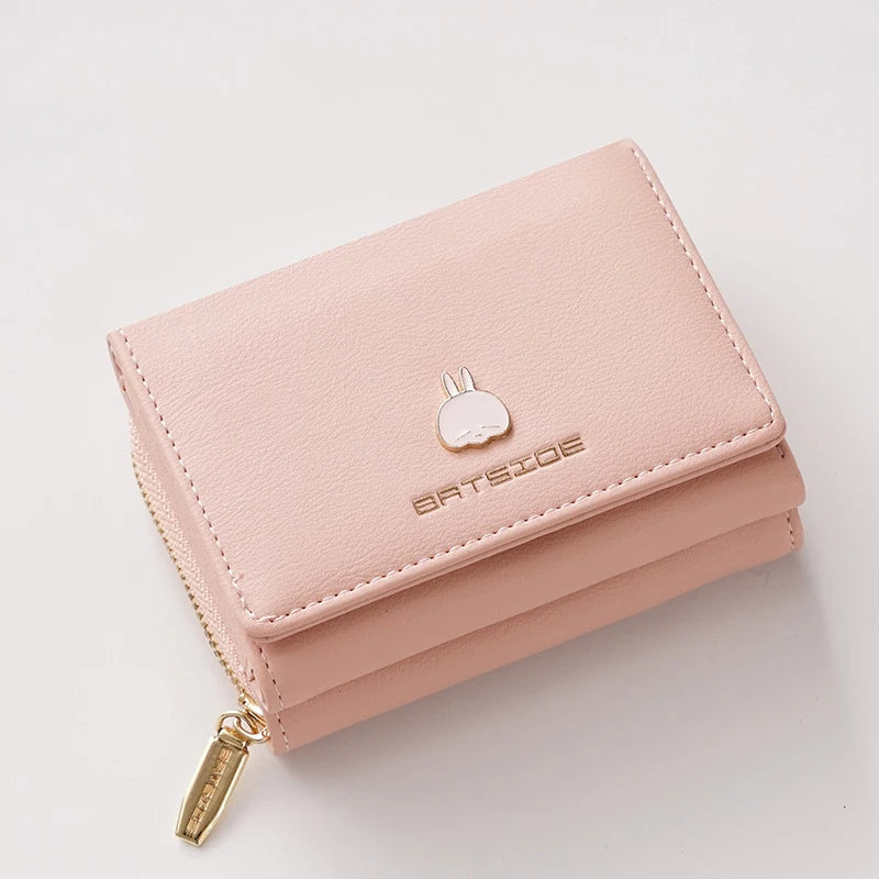 Cartoon Square Zipper PU Leather Purse