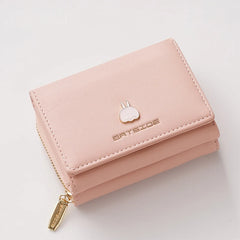 Cartoon Square Zipper PU Leather Purse