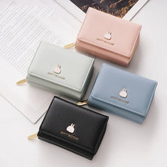 Cartoon Square Zipper PU Leather Purse