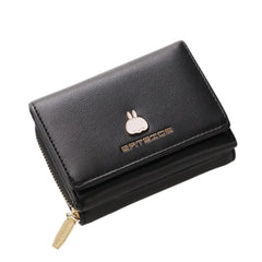 Cartoon Square Zipper PU Leather Purse
