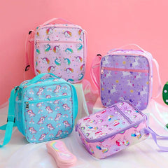 Unicorn School Lunch Box for Kids Boys Girls Picnic Pouch Case Gift