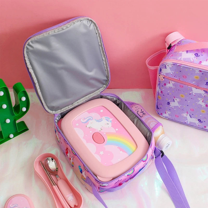 Unicorn School Lunch Box for Kids Boys Girls Picnic Pouch Case Gift