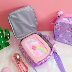 Unicorn School Lunch Box for Kids Boys Girls Picnic Pouch Case Gift