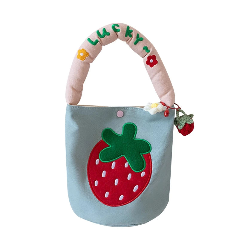Cartoon Women Shopping Bag Summer Bucket Bag Student Lunch Bags