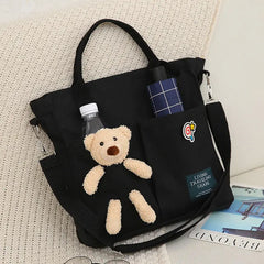 Cartoons Women Handbag Shoulder Bags Large Capacity Canvas Folding Handbags