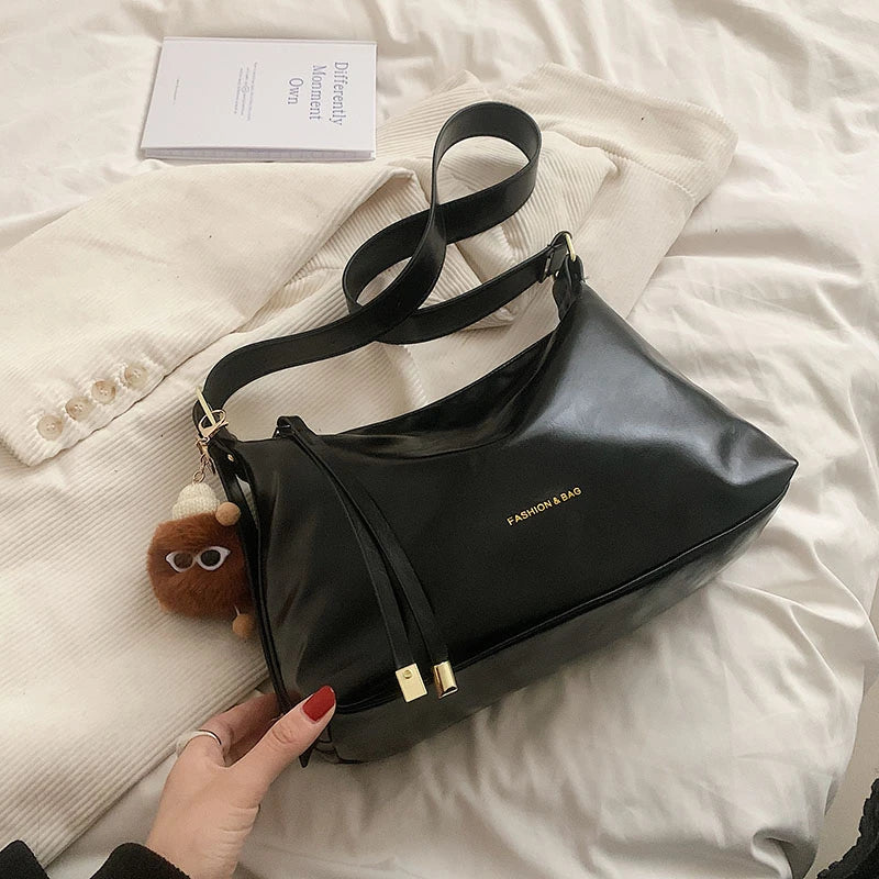 Casua Soft Leather Crossbody Bag for Women Zipper Messenger Handbag