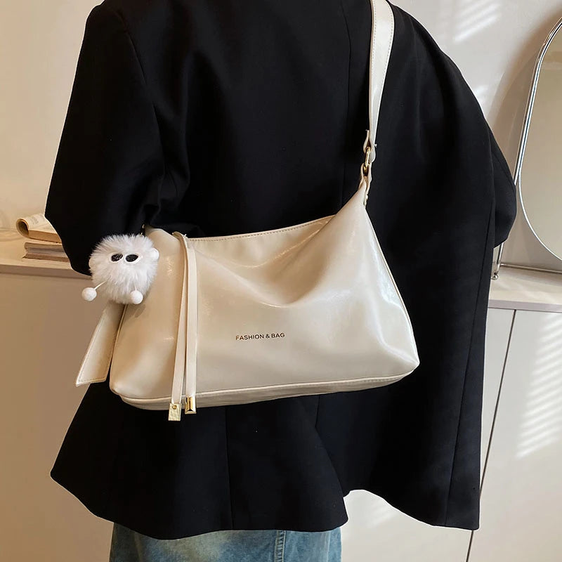 Casua Soft Leather Crossbody Bag for Women Zipper Messenger Handbag