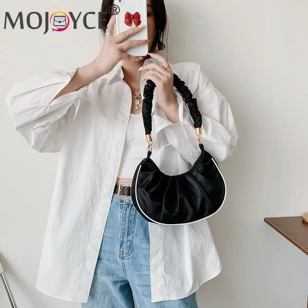 Nylon Zipper Top-handle Hobos Handbag Women's Shoulder Bag