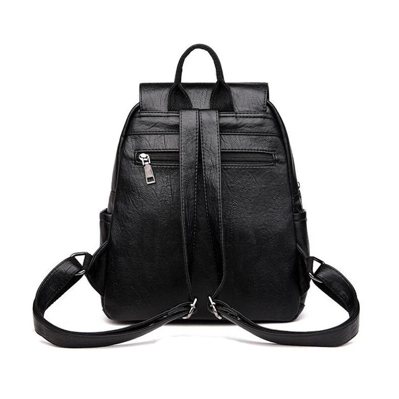 Casual Leather Women's Backpack School Bag for Girls