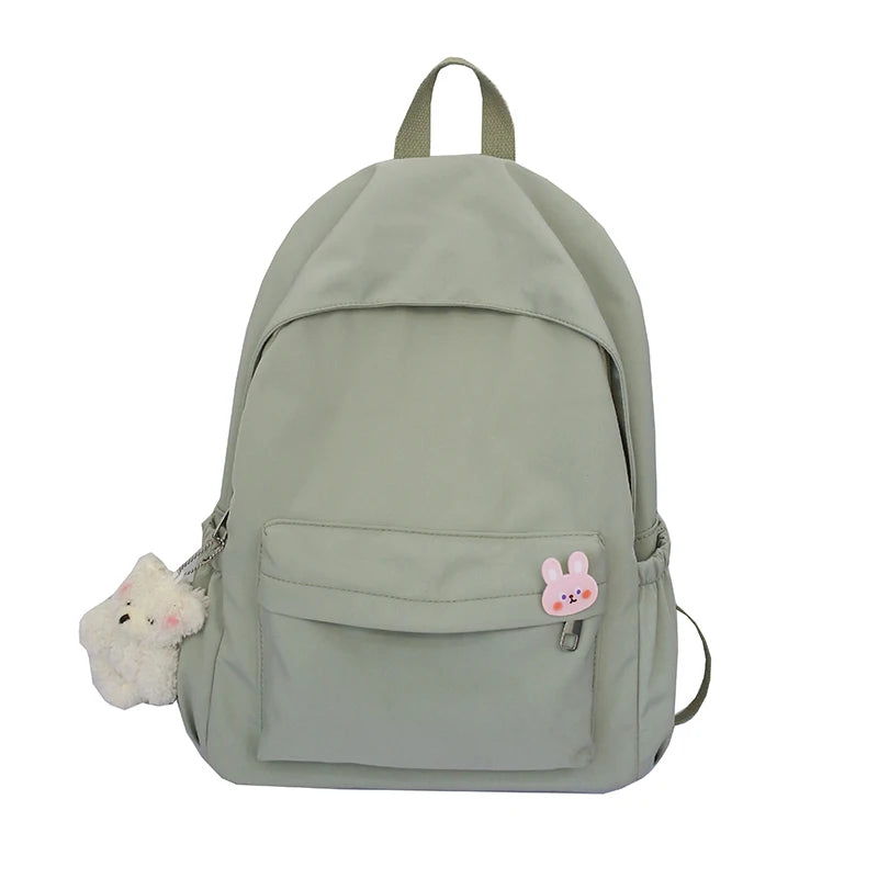 Casual Backpacks Women Solid Shoulder Bag Nylon Teenage Girl School Bag