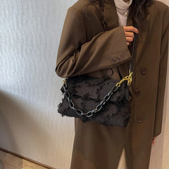 Tassel Canvas Crossbody Bag for Women