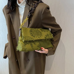 Tassel Canvas Crossbody Bag for Women