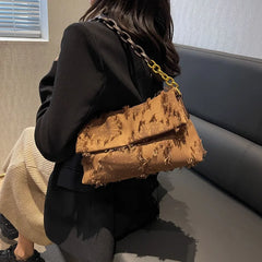 Tassel Canvas Crossbody Bag for Women