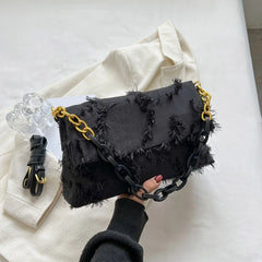 Tassel Canvas Crossbody Bag for Women
