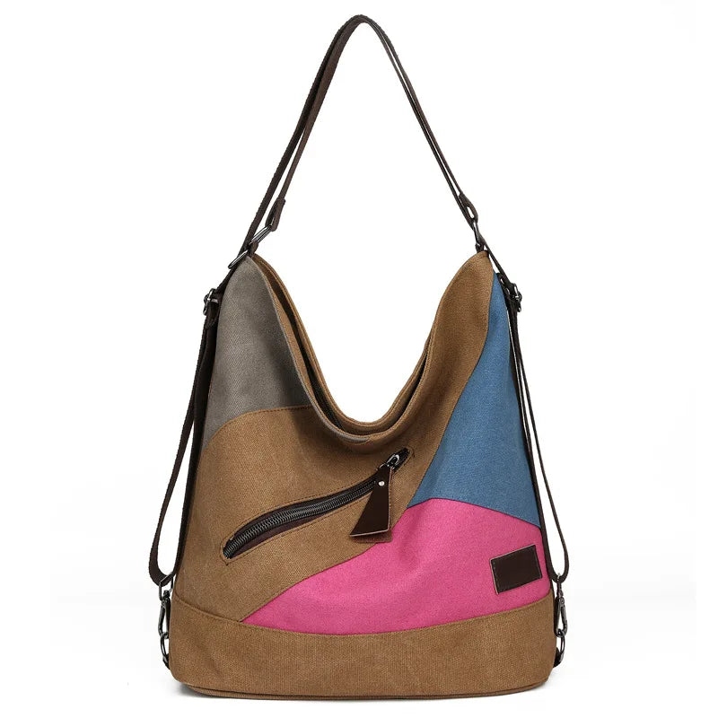 Women's Casual Canvas Backpack Large Capacity School Bag