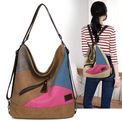 Women's Casual Canvas Backpack Large Capacity School Bag