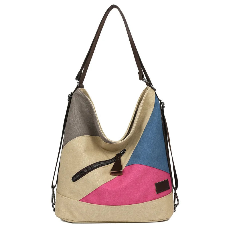 Women's Casual Canvas Backpack Large Capacity School Bag