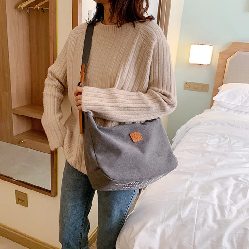 Casual Canvas Tote Bag Women Shoulder Crossbody Bags Female Handbags Purses
