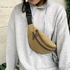 Canvas Waist Bag Convenient Belt Fanny Pack Mobile Phone Bag