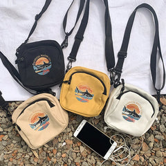 Casual Canvas Women Handbags Mini Student Bag Messenger Bag Shoulder Bag