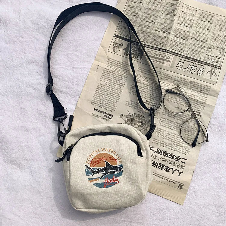 Casual Canvas Women Handbags Mini Student Bag Messenger Bag Shoulder Bag