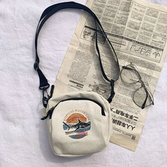 Casual Canvas Women Handbags Mini Student Bag Messenger Bag Shoulder Bag