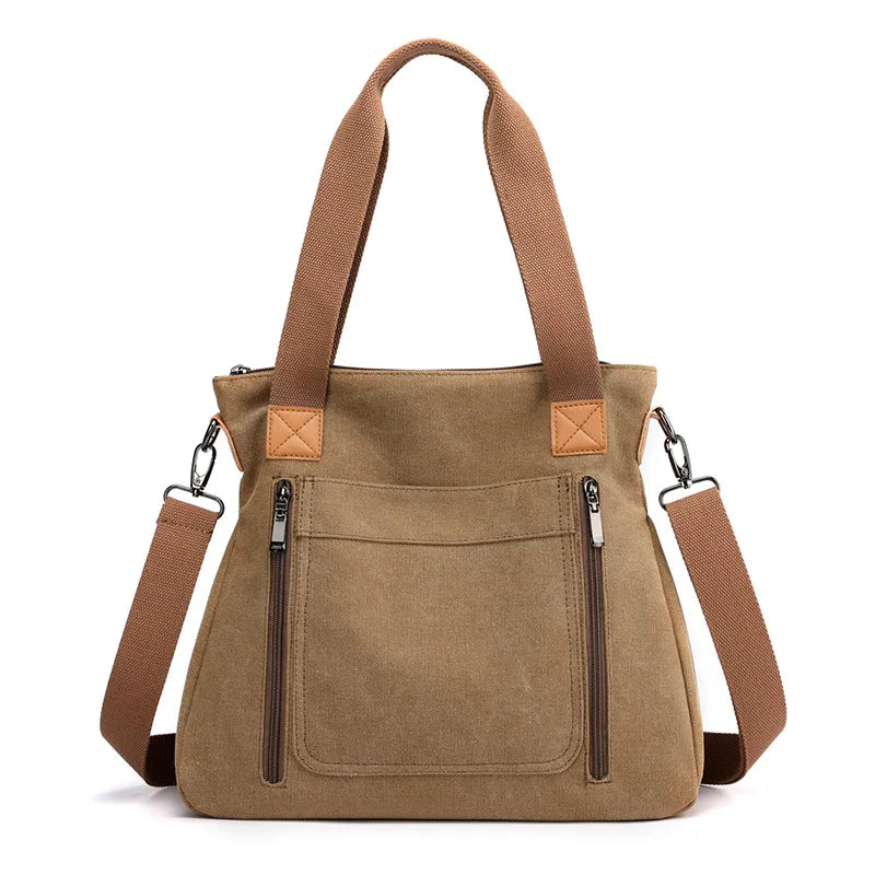 Casual Canvas Women Shoulder Bag Reusable Shopping Bags Large Capacity Totes