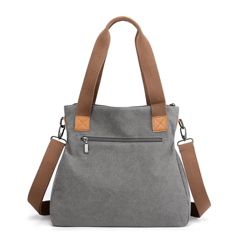 Casual Canvas Women Shoulder Bag Reusable Shopping Bags Large Capacity Totes