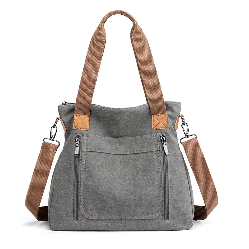 Casual Canvas Women Shoulder Bag Reusable Shopping Bags Large Capacity Totes