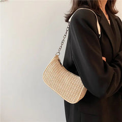 Straw Shoulder Bags Women Summer Messenger Beach Travel Purses Handbags