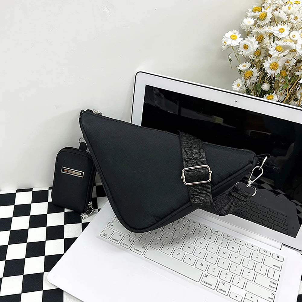 Casual Shoulder Triangle Bag Nylon Handbag for Women