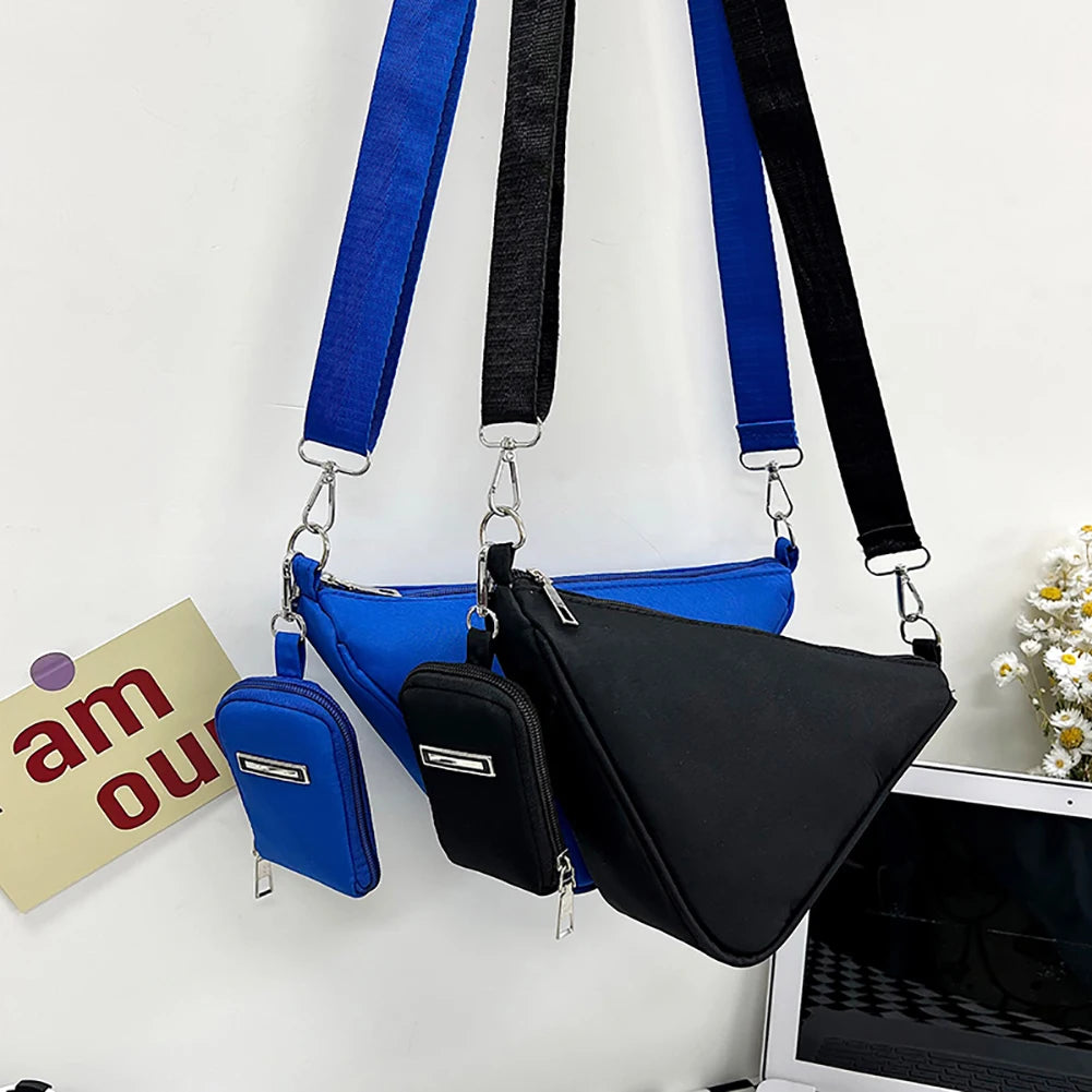 Casual Shoulder Triangle Bag Nylon Handbag for Women